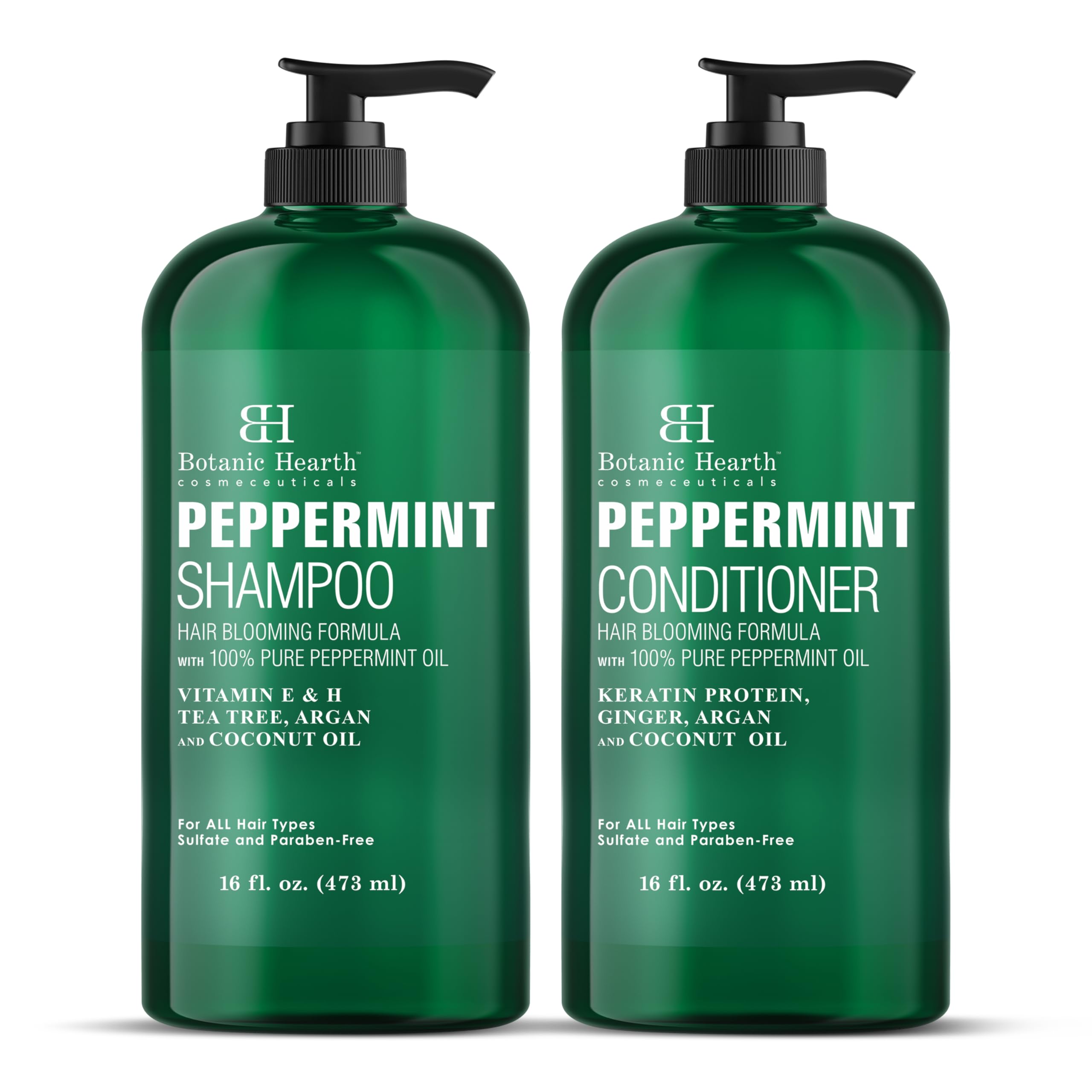 Botanic Hearth peppermint shampoo bottle for a refreshing scalp and hair cleanse.