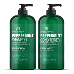Botanic Hearth peppermint shampoo bottle for a refreshing scalp and hair cleanse.