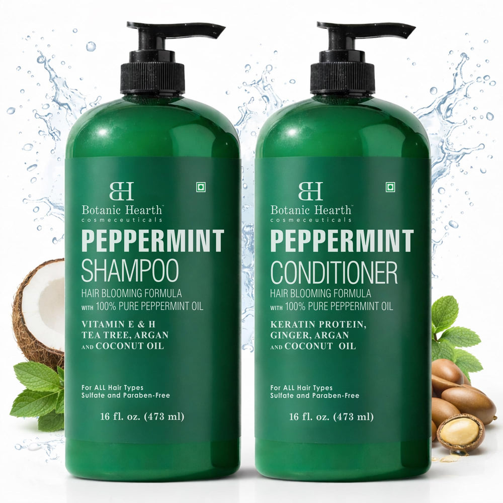 Sulfate-free Botanic Hearth formula highlighted on the bottle label.