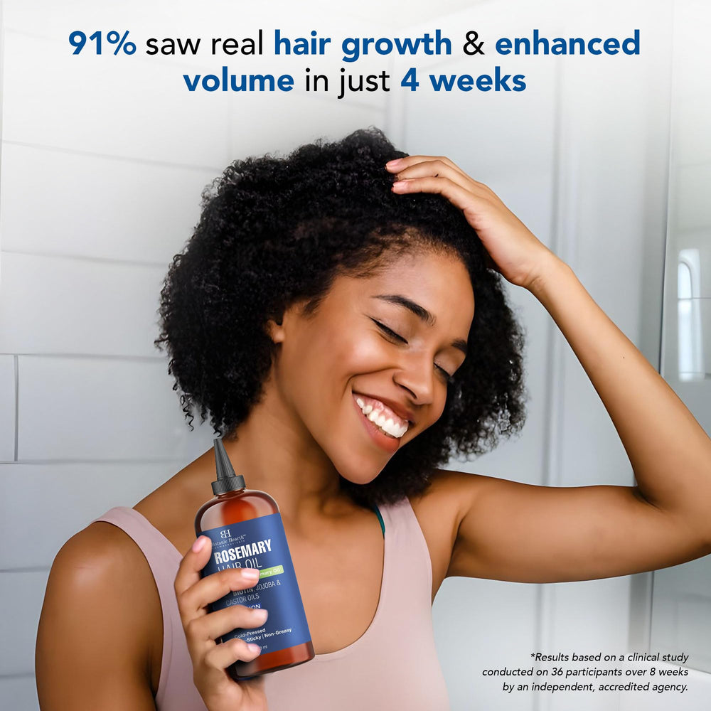 Botanic Hearth Rosemary oil on scalp during a soothing massage session.