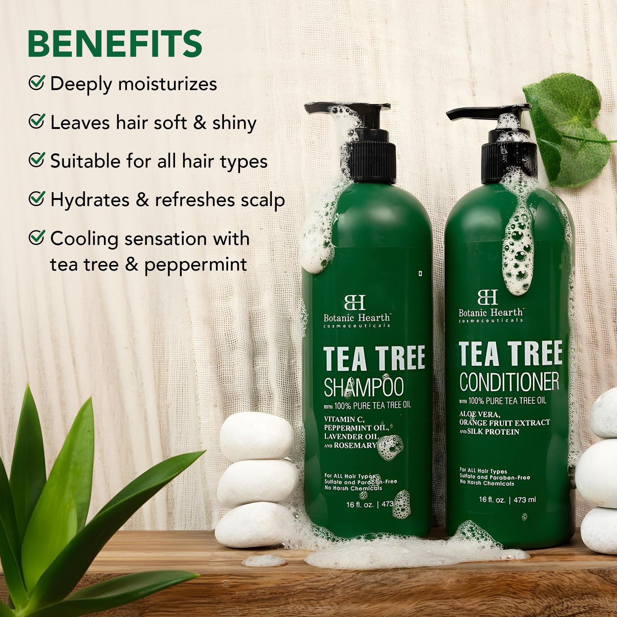 Botanic Hearth scalp refresh scene with lathered wash and rinse