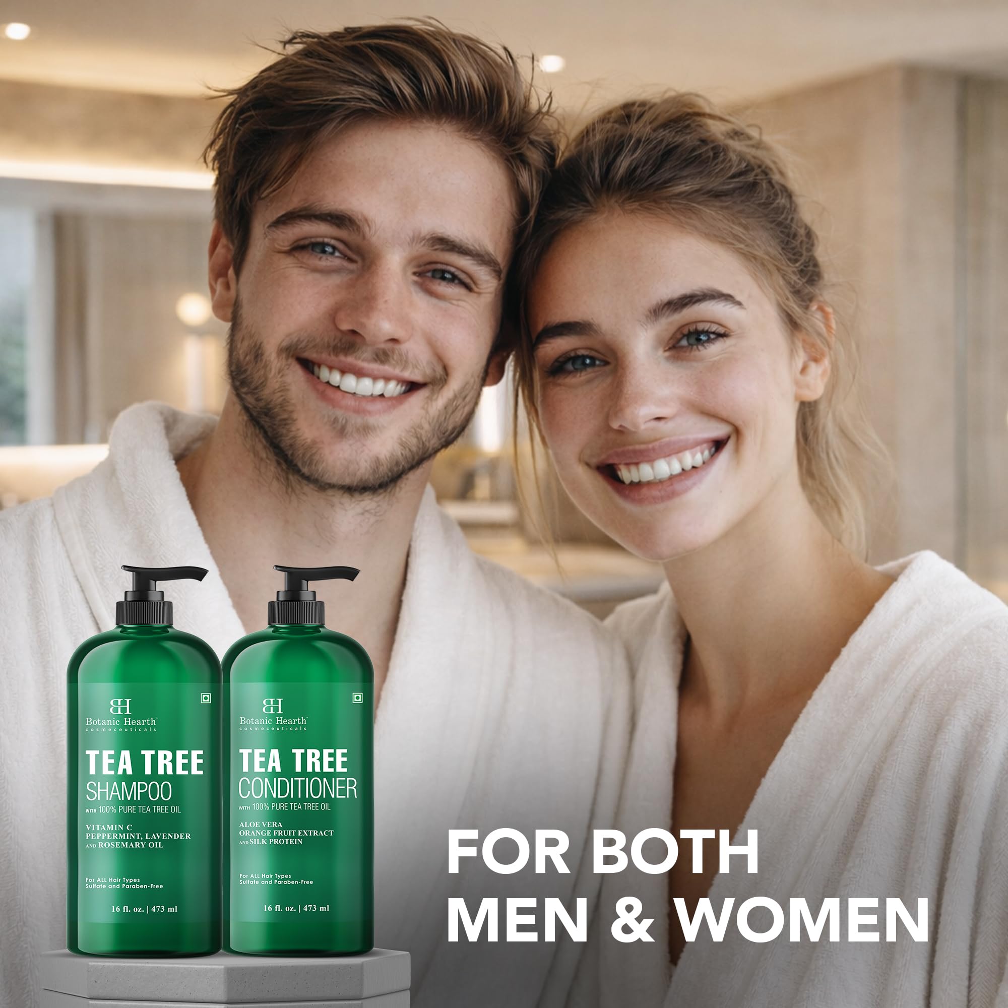 Botanic Hearth shampoo application on hair close-up for thickening feel