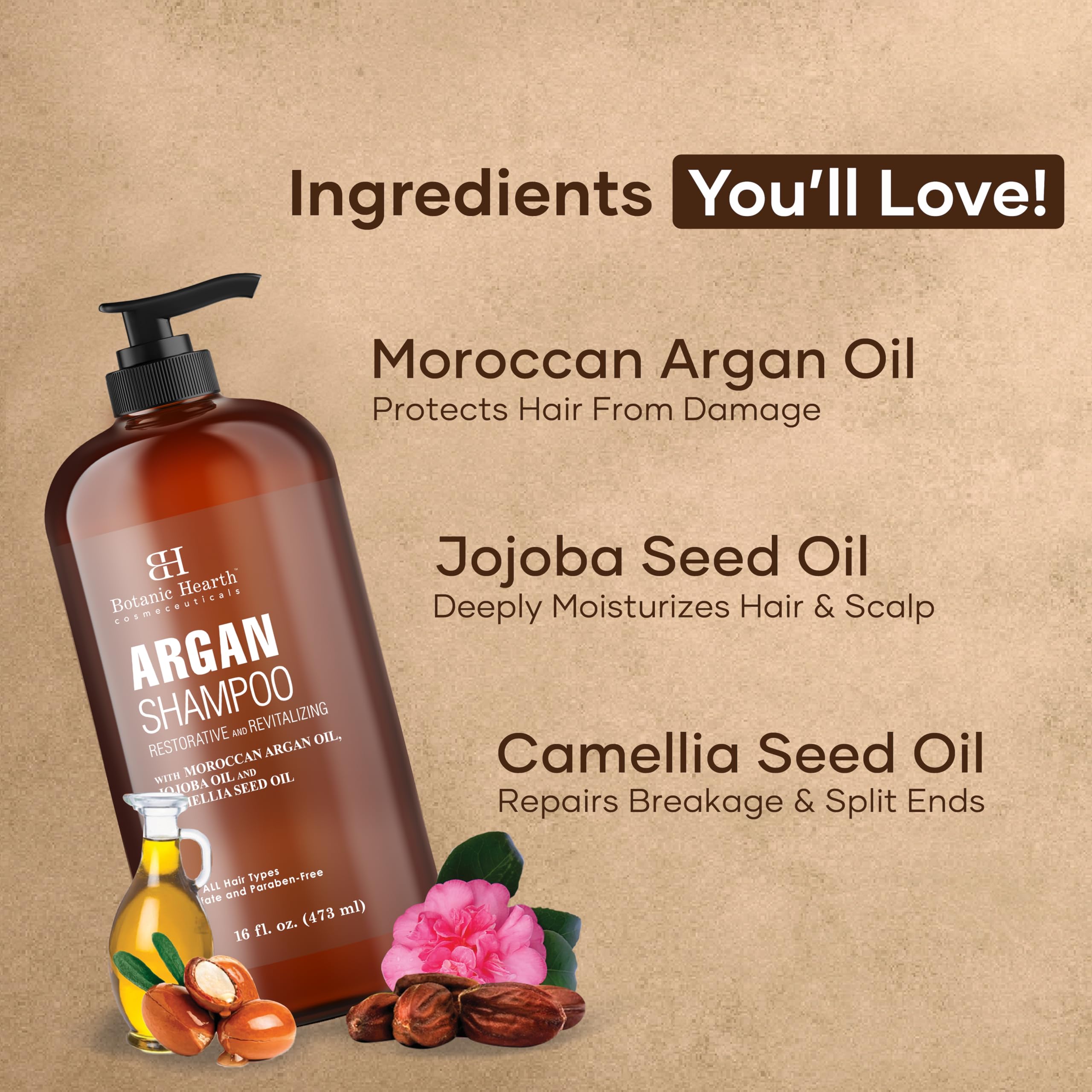 Aplicación con la mano distribuyendo Botanic Hearth Argán por el cuero cabelludo
