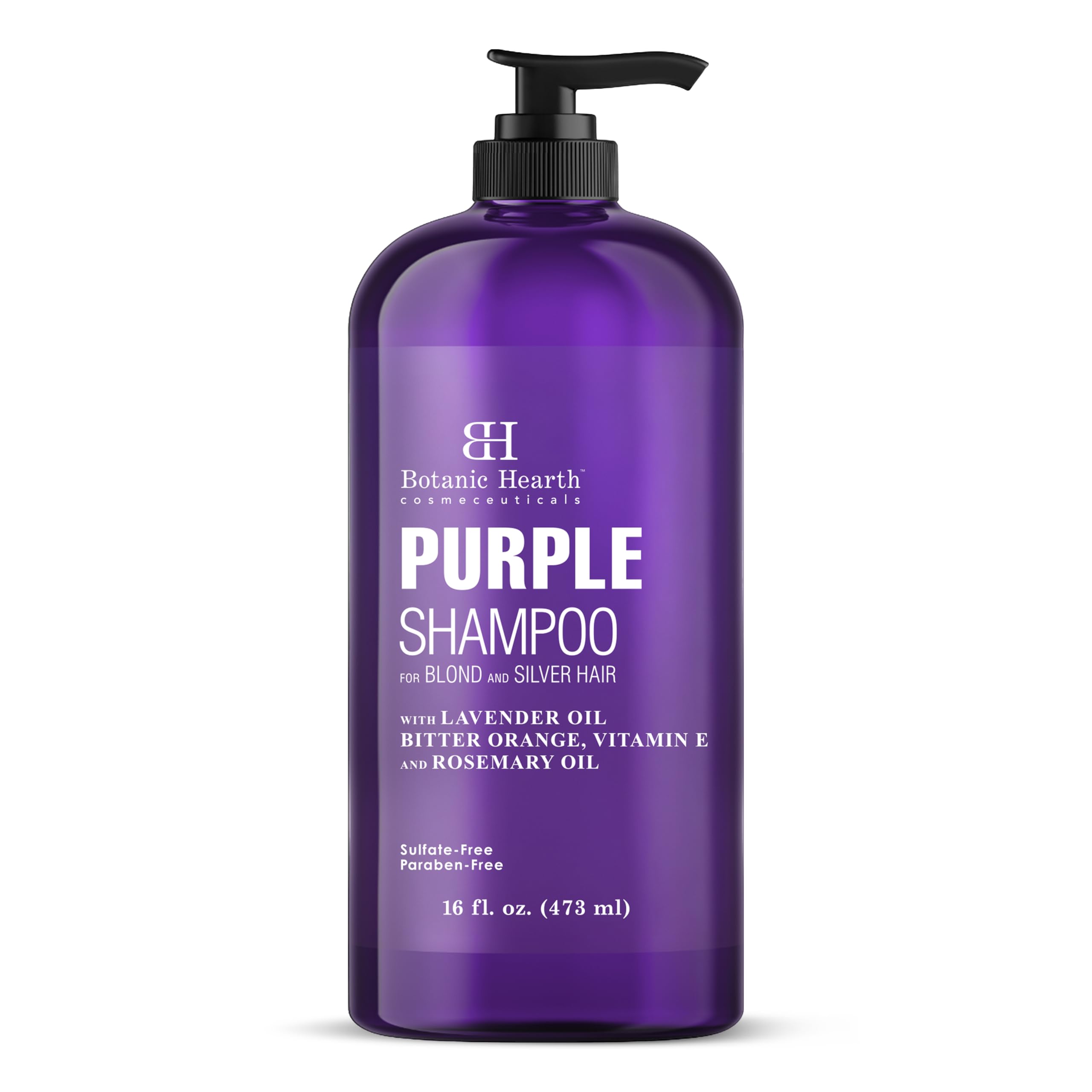 Champú Púrpura Botanic Hearth, botella de 16 oz, neutraliza tonos amarillos