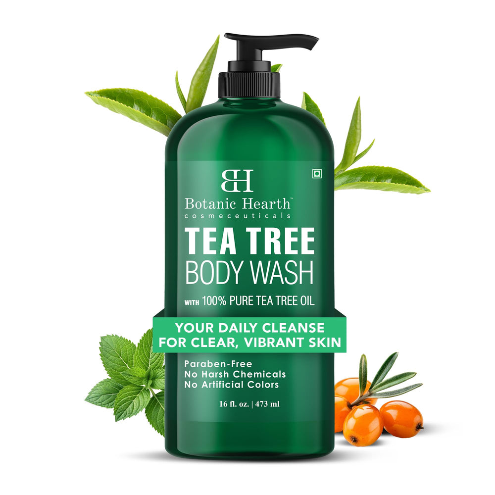 Botanic Hearth Tea Tree Body Wash elaborado en Estados Unidos para calidad