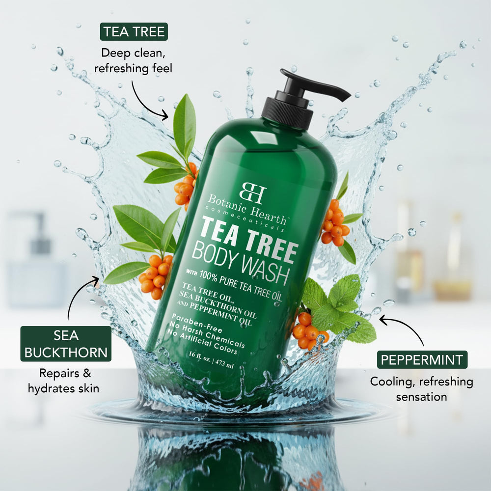 Botanic Hearth Tea Tree Body Wash limpieza de pies y cuerpo
