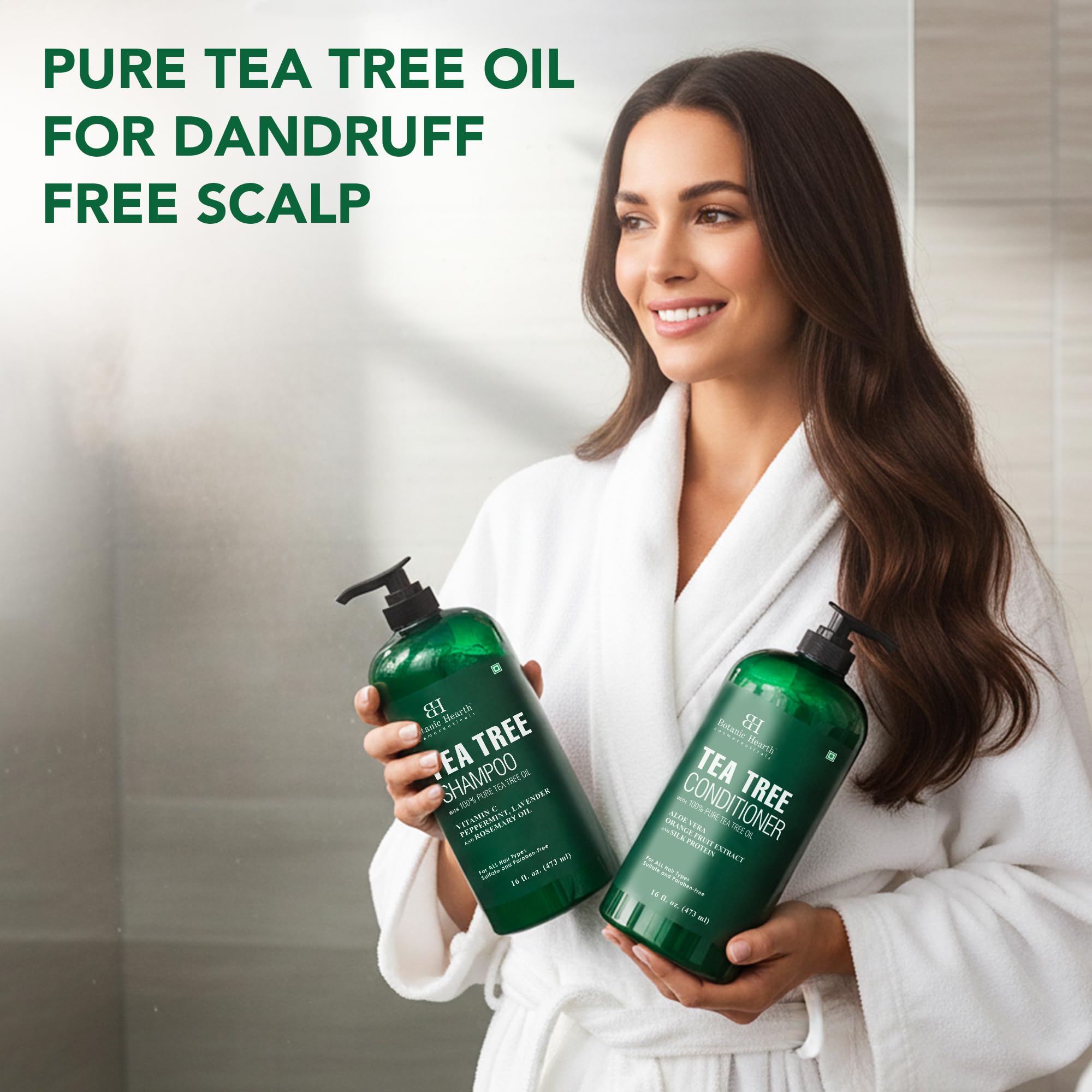 Botanic Hearth Tea Tree Oil drop highlighting purity and scent