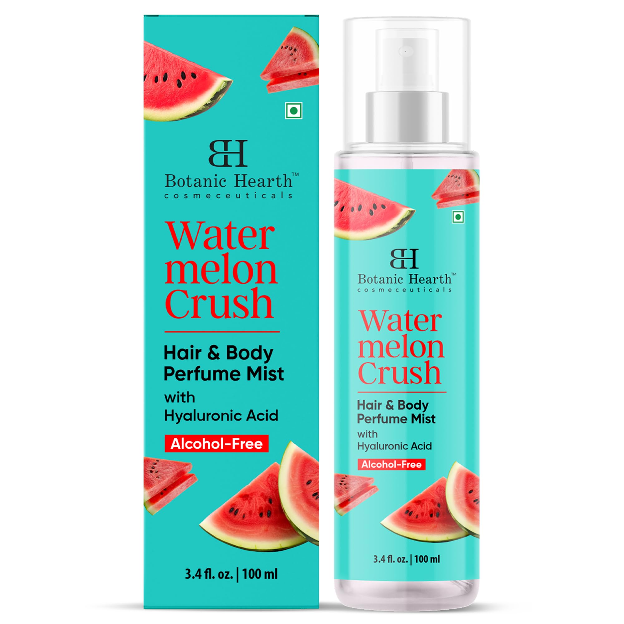 Botanic Hearth Watermelon Hair Mist dispenser demonstrates easy daily refreshment.