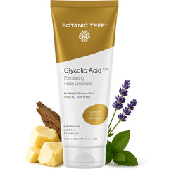 Botanic Tree Glycolic Face Wash bottle offers a gentle exfoliation for smoother skin.