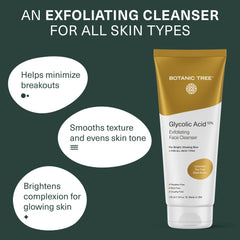 Botanic Tree Glycolic Face Wash exfoliating grains promote smoother skin texture.
