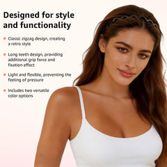 Botanikind non-slip zigzag combs grip hair during workouts and daily routines.