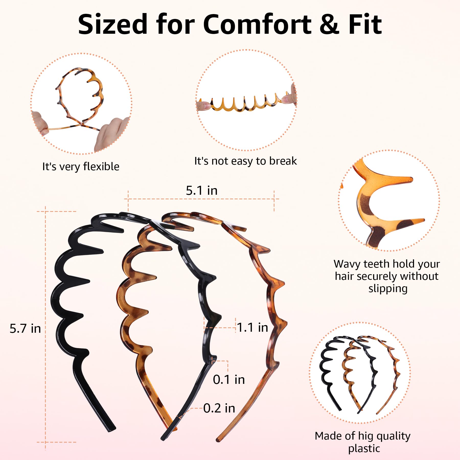 Botanikind stylish U-shape headband complements outfits with practical wear.