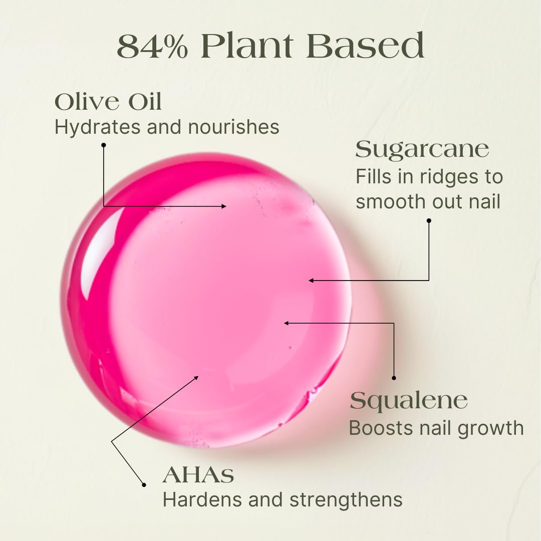 Botanist Nails Acabado rosado natural para uso diario.