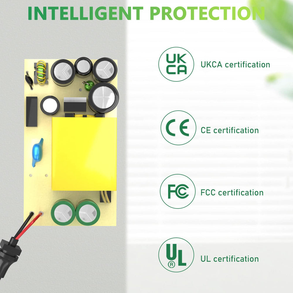 Bouge charger certification label with safety marks CE FCC UL ROHS
