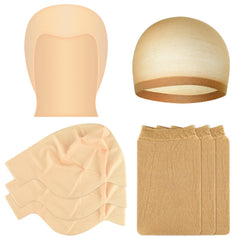 Bouiexye bald cap set for Halloween with latex and nylon caps for easy costume prep