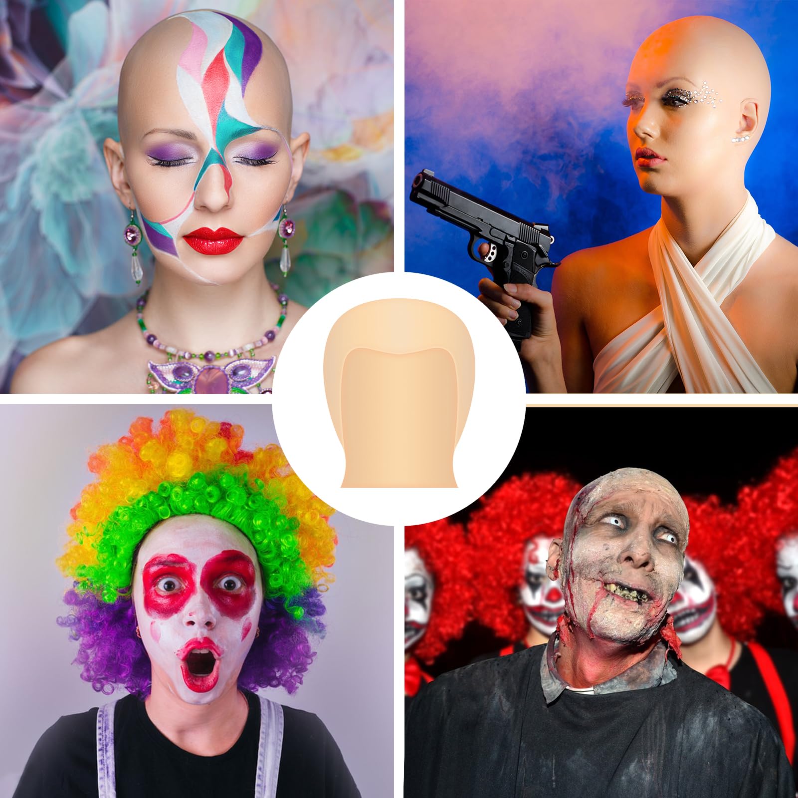 Bouiexye bald cap bundle ideal for group costumes with family or friends