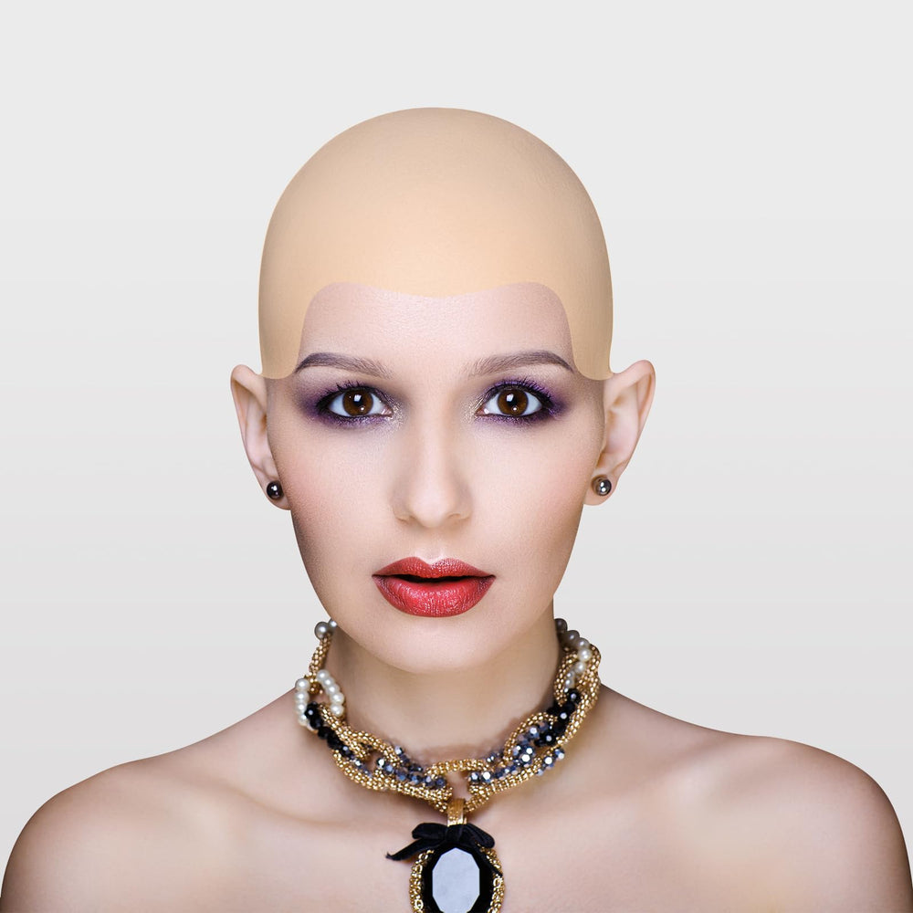 Bouiexye makeup-ready cap works with liquid latex for skin-tone blending