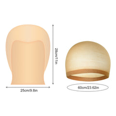 Bouiexye nylon wig cap and latex bald cap fits snugly for seamless disguises