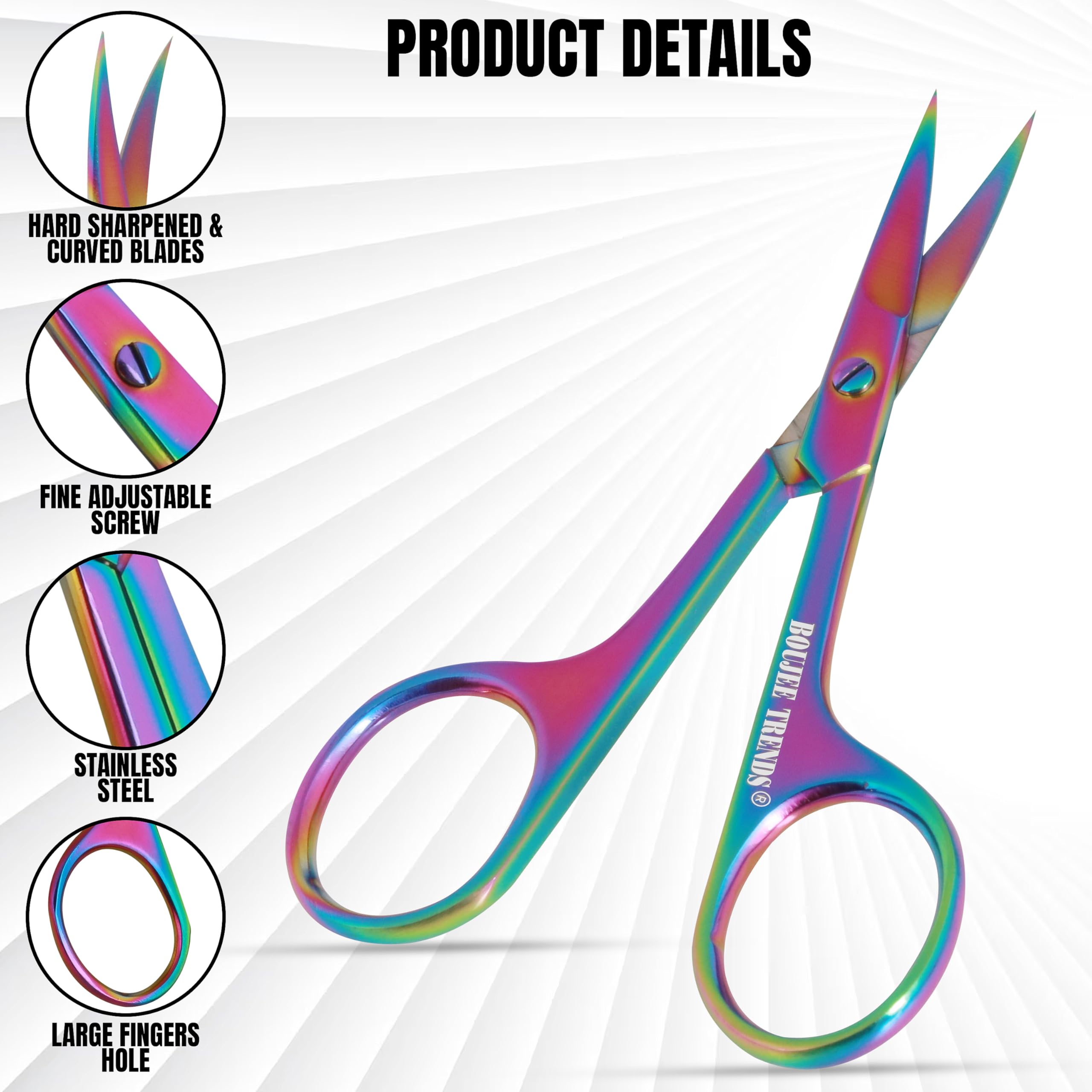 Boujee Trends nail scissors eyebrow grooming for precise shaping