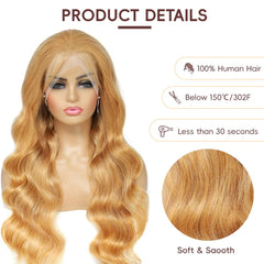 Boumon HD lace front wig preplucked honey blonde for effortless daily styling.