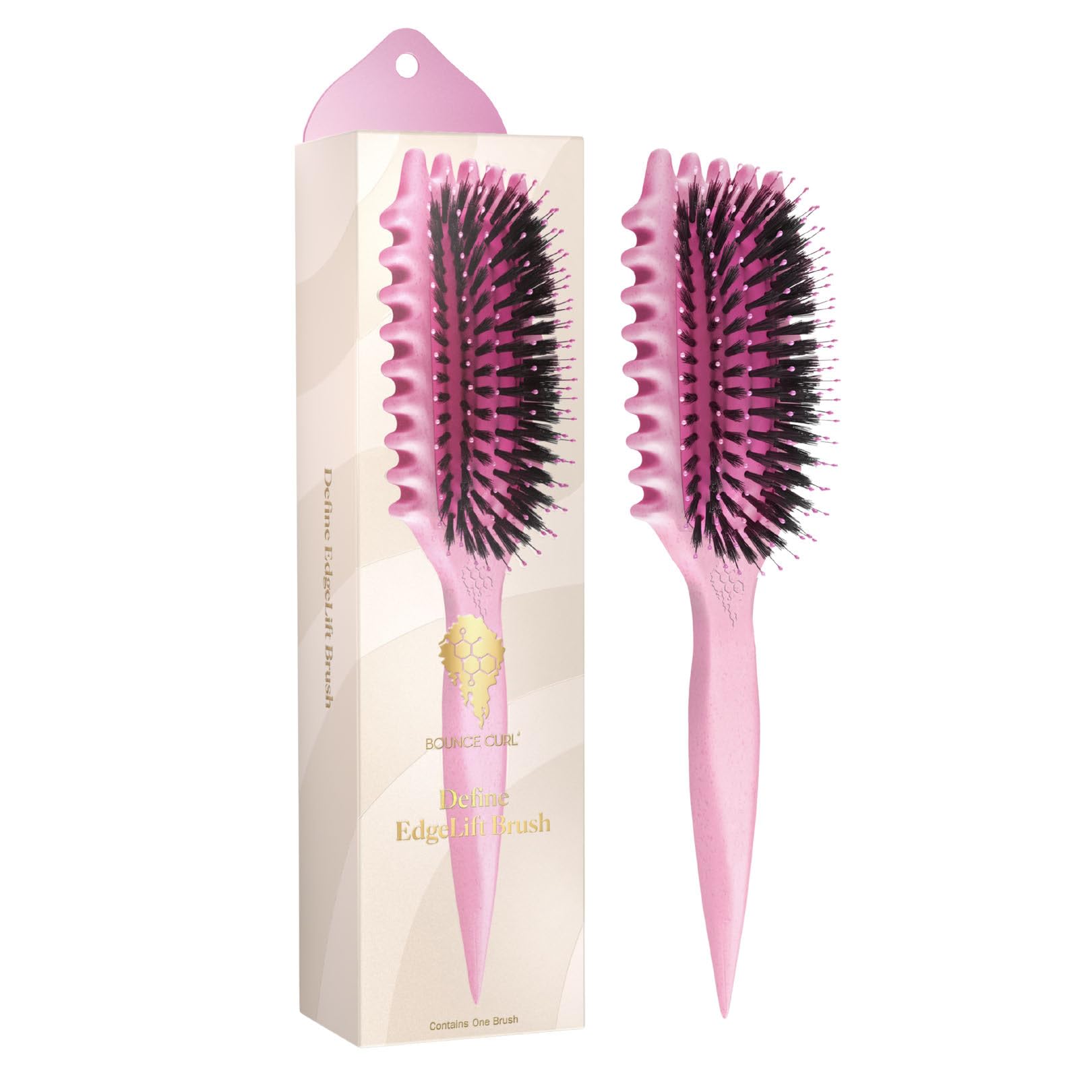 Bounce Curl Define EdgeLift Brush assembly view showing 5-in-1 versatile styling