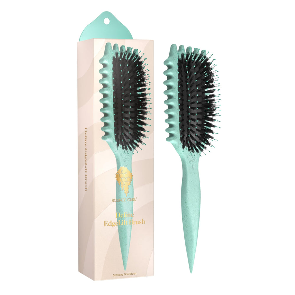 Bounce Curl Define EdgeLift Brush front view shows defined curls and balanced styling