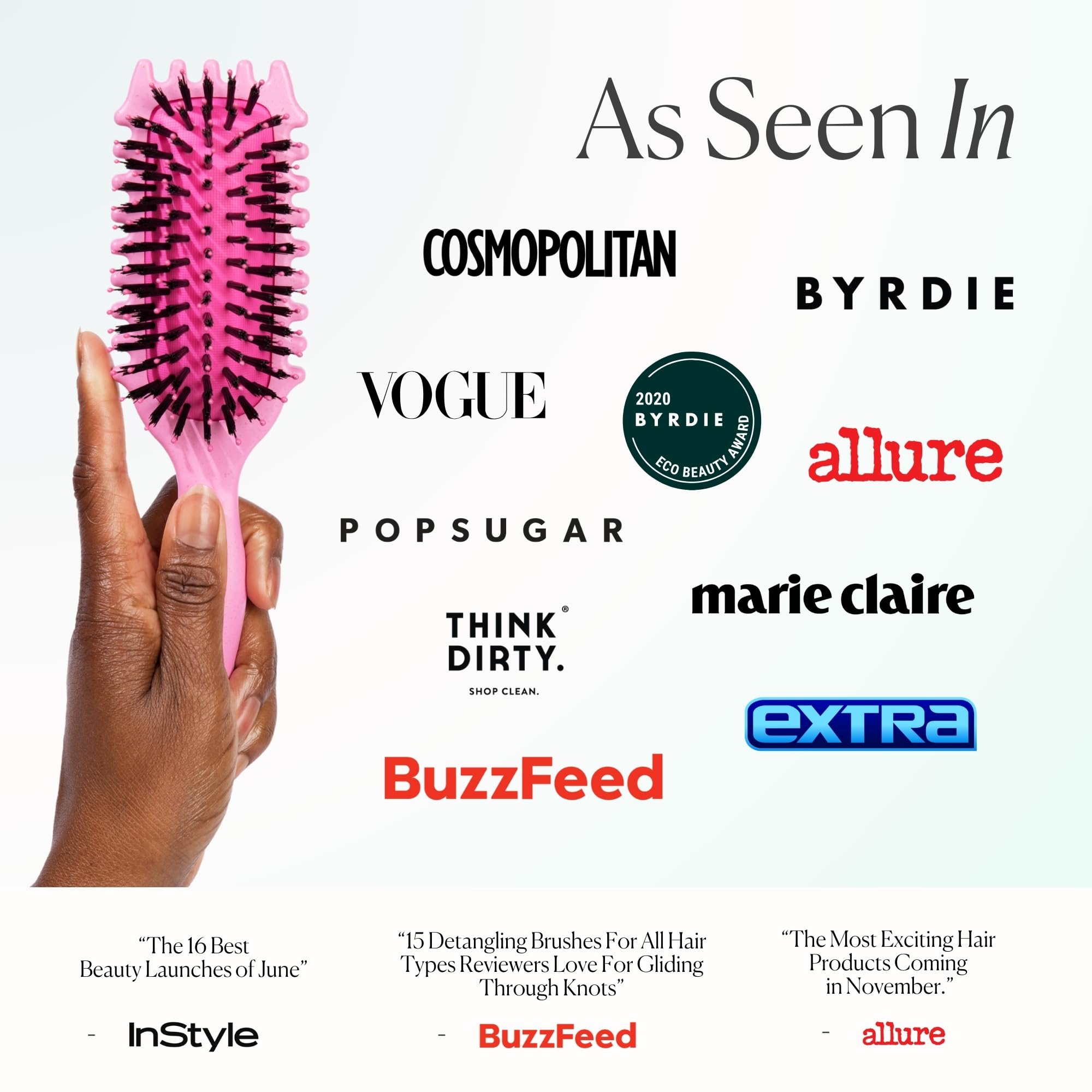 Bounce Curl Define EdgeLift Brush in-use image illustrating ease of use and curl definition