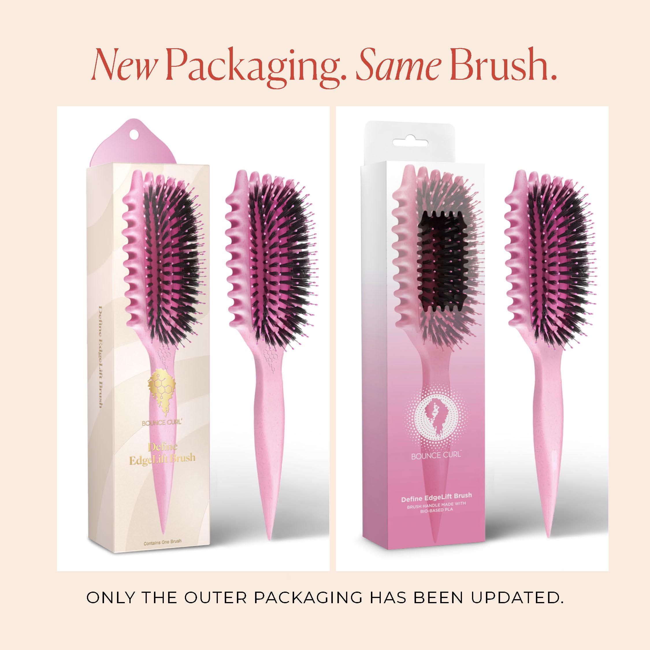 Bounce Curl Define EdgeLift Brush side view highlighting edge design for curl separation