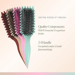 Bounce Curl Define EdgeLift Brush hair section demonstrates precise curl clump separation.