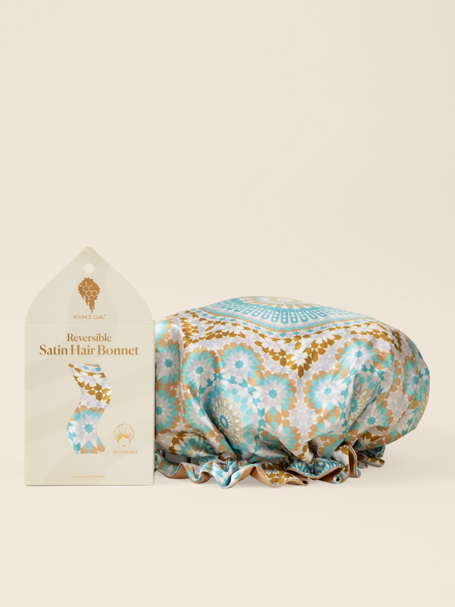 Bounce Curl frizz-reducing night cap keeps curls smooth while you sleep