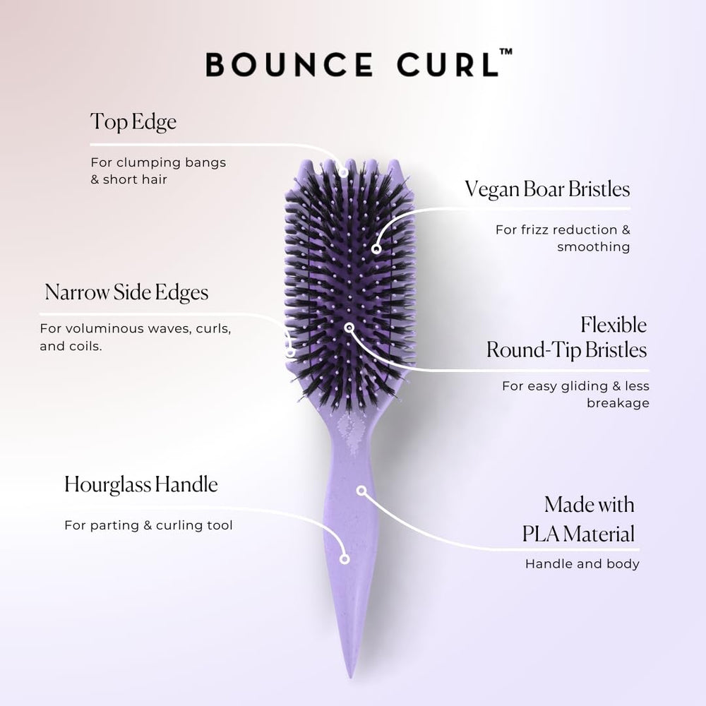Bounce Curl Volume EdgeLift Brush bristles closeup with vegan boar fibers for smooth glide