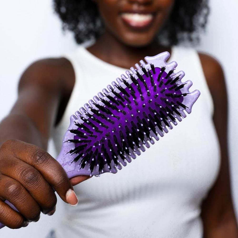 Bounce Curl Volume EdgeLift Brush in use for voluminous waves with minimized frizz