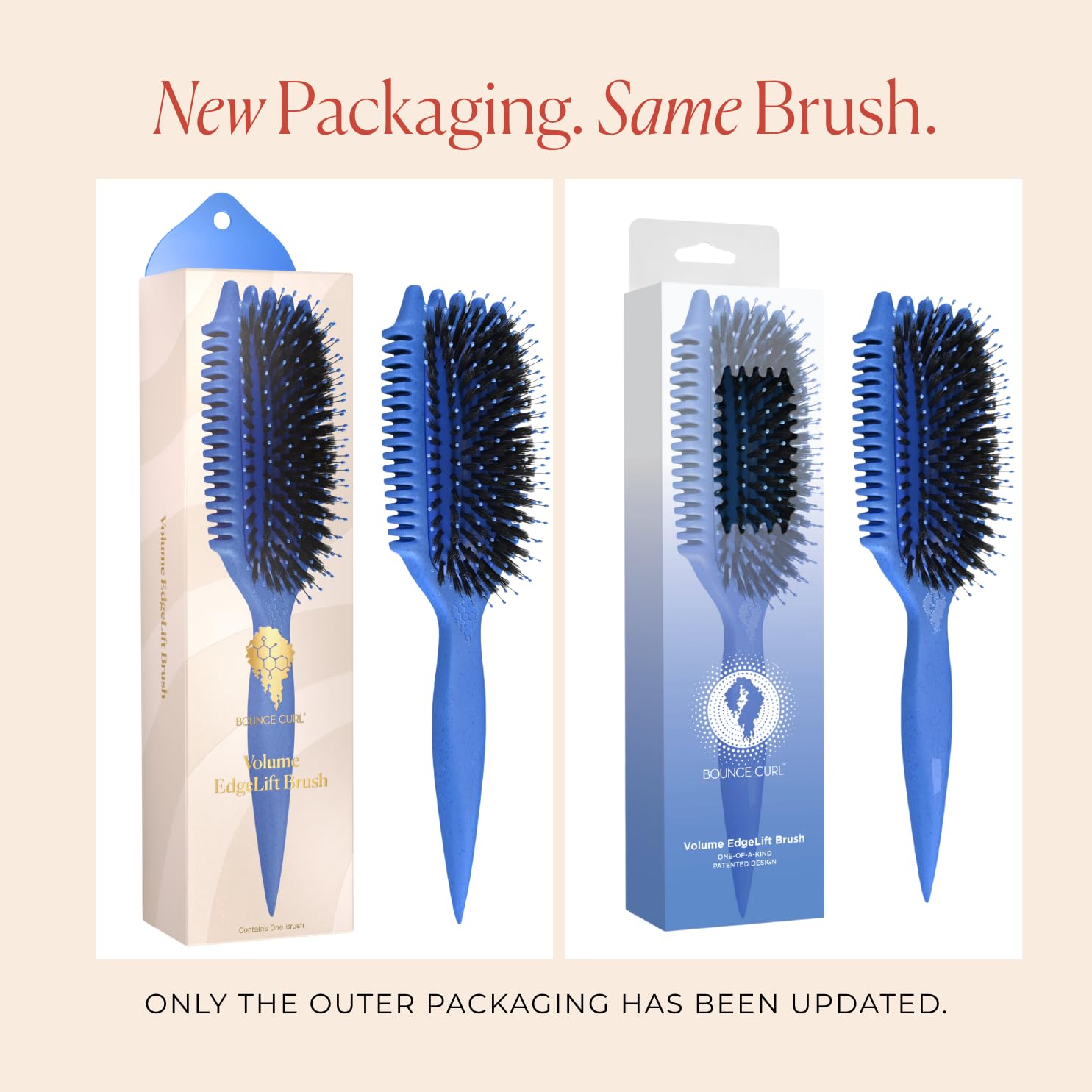 Bounce Curl Volume EdgeLift Brush | 5-in-1 Tool for Volumized, Defined Curls (Blue)