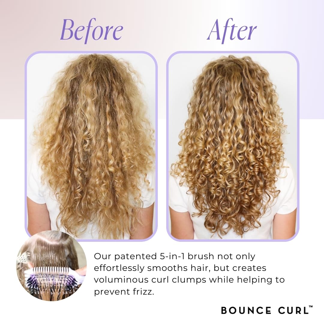 Bounce Curl Volume EdgeLift Brush top edge closeup highlights reduced volume for bangs and layers