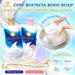 Aroma floral blanco de Bouncia, fragancia suave durante la ducha.