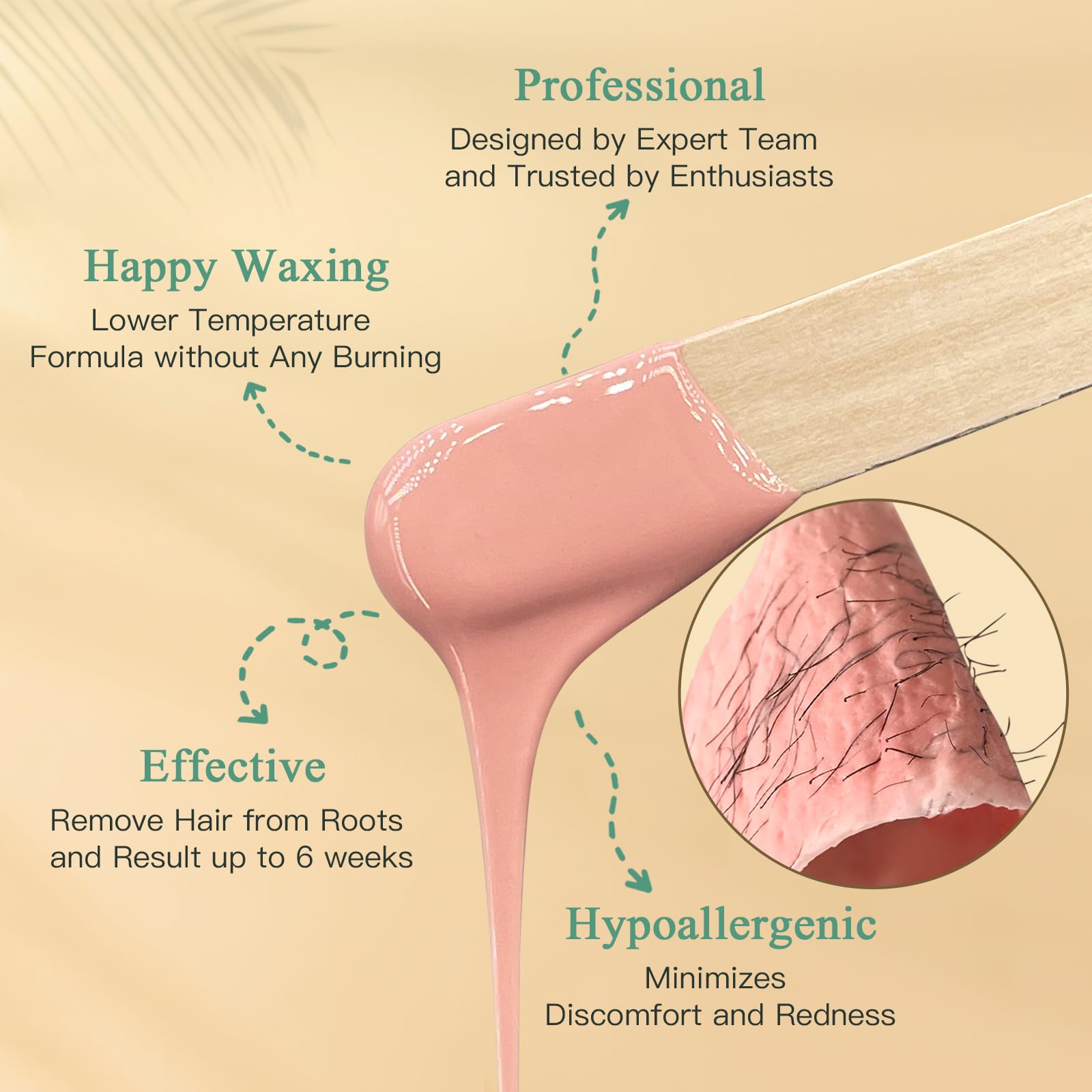 Bouvetan wax beads used on full body for even hair removal.