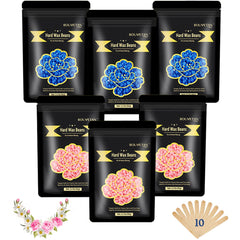 Bouvetan wax beads close-up showing rose oil for smoother waxing.