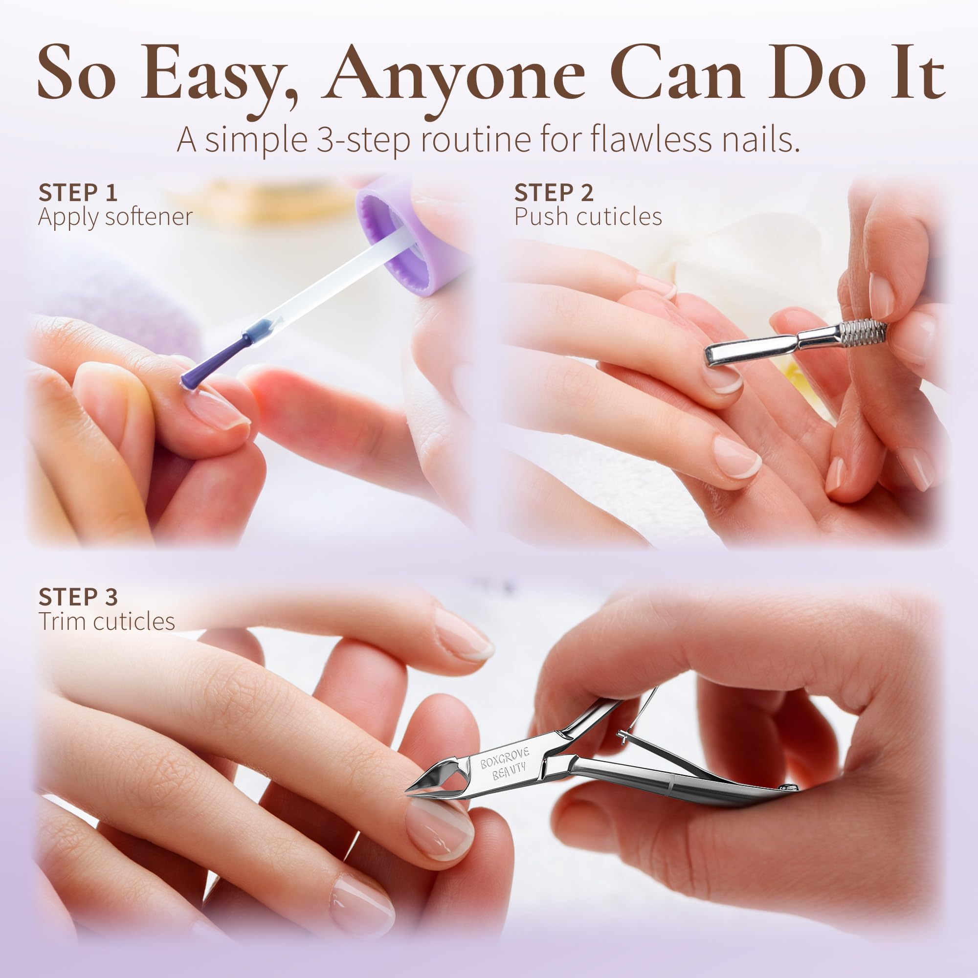Protective clear sleeve included with BOXGROVE Cuticle Nipper for safe storage.