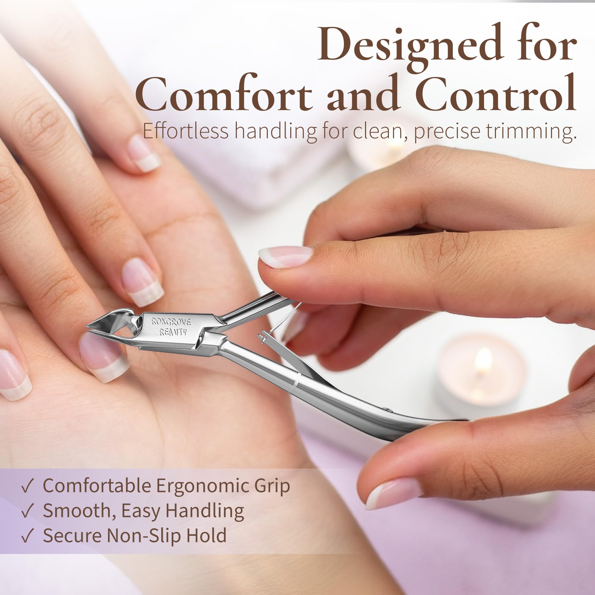 BOXGROVE Beauty Cuticle Nipper ideal for home manicure and professional spa use.