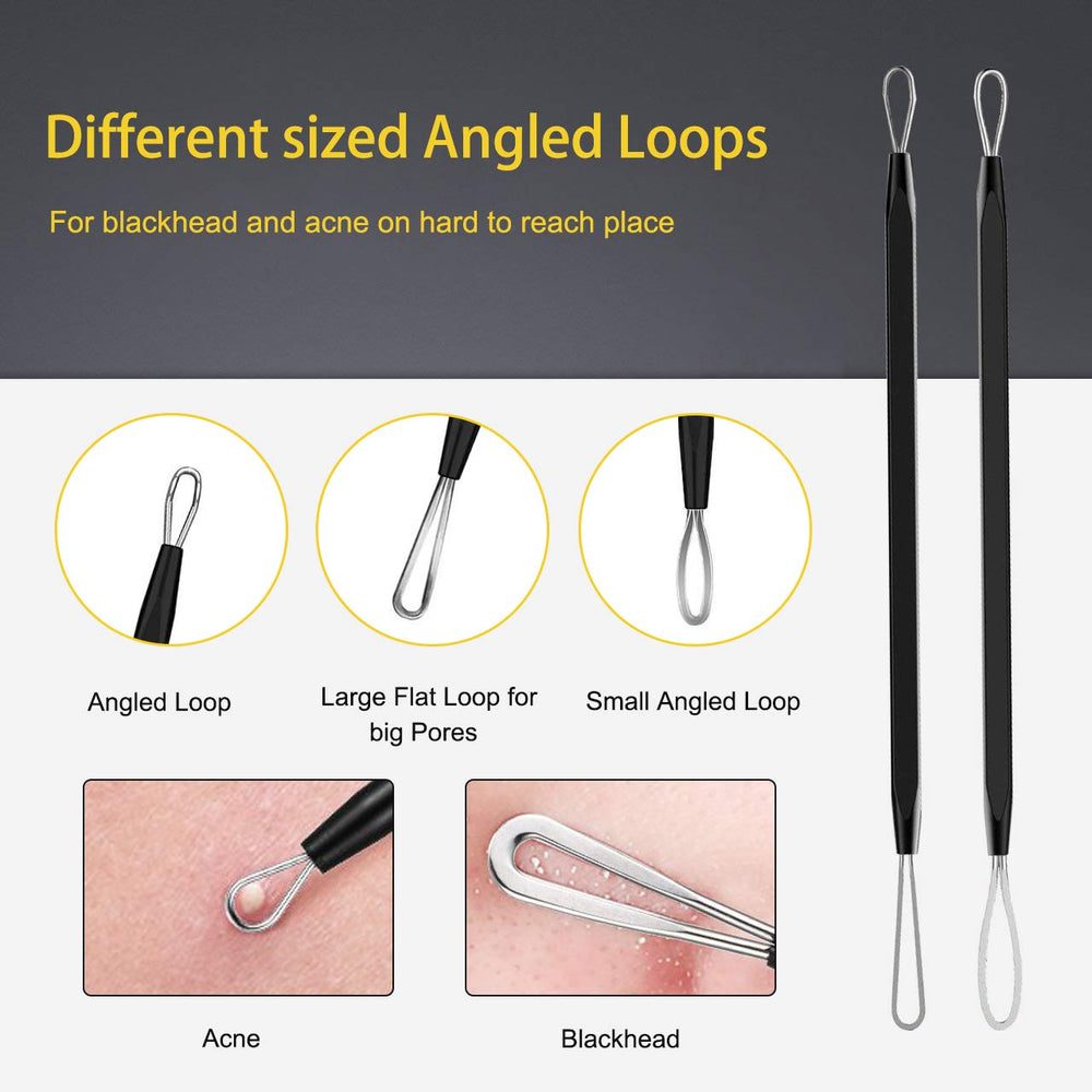 Boxoyx blackhead remover tools close-up showing stainless steel tips