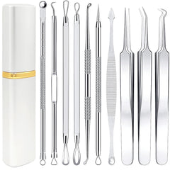 Boxoyx pimple popper tool kit with 10 pieces for precise blackhead removal.