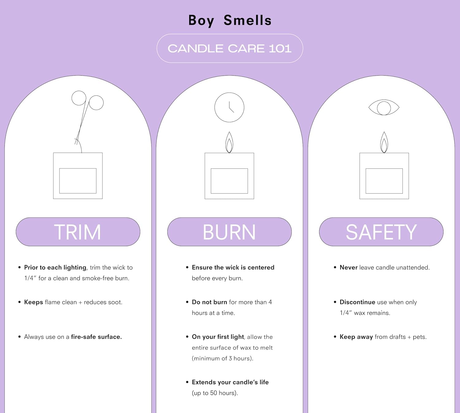 Boy Smells Festive Checker Hinoki Fantôme candle jar emphasizes clean burn and long-lasting fragrance.