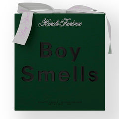 Boy Smells Festive Checker Hinoki Fantôme label detail highlights gift-ready packaging.