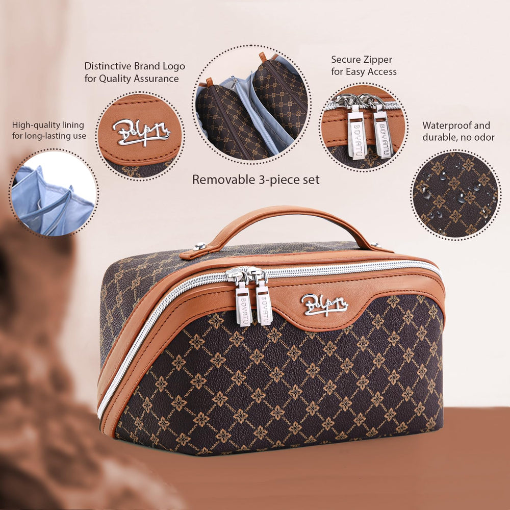 BOYATU 3-piece set with detachable bags keeps skincare essentials neatly separated.