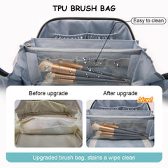 BOYATU travel makeup bag waterproof leather protects luggage from leaks.