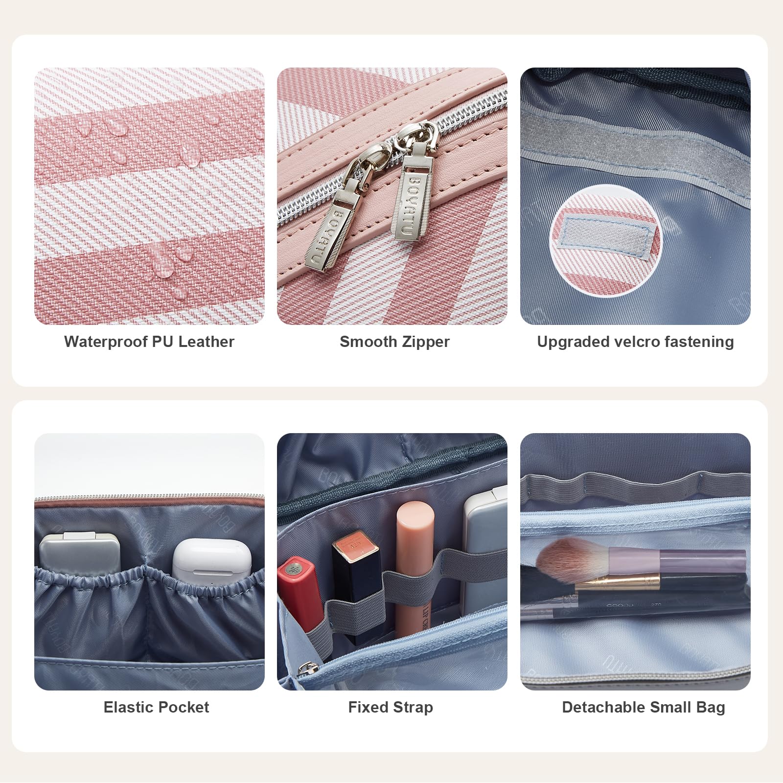 Boyatu detachable small pouches for versatile organization on trips.