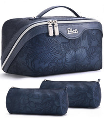 BOYATU floral travel makeup bag set, large capacity organizer for cosmetics on trips