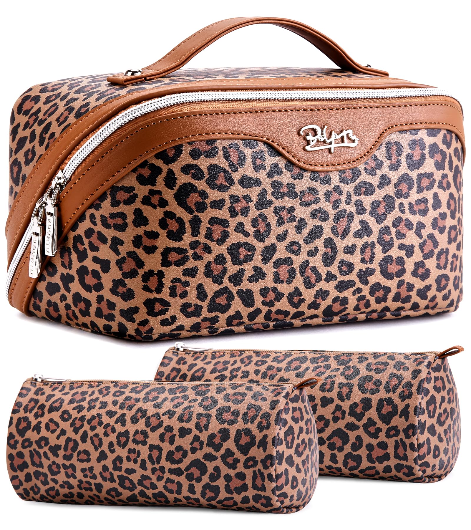 Boyatu leopard print cosmetic bag for organized travel storage