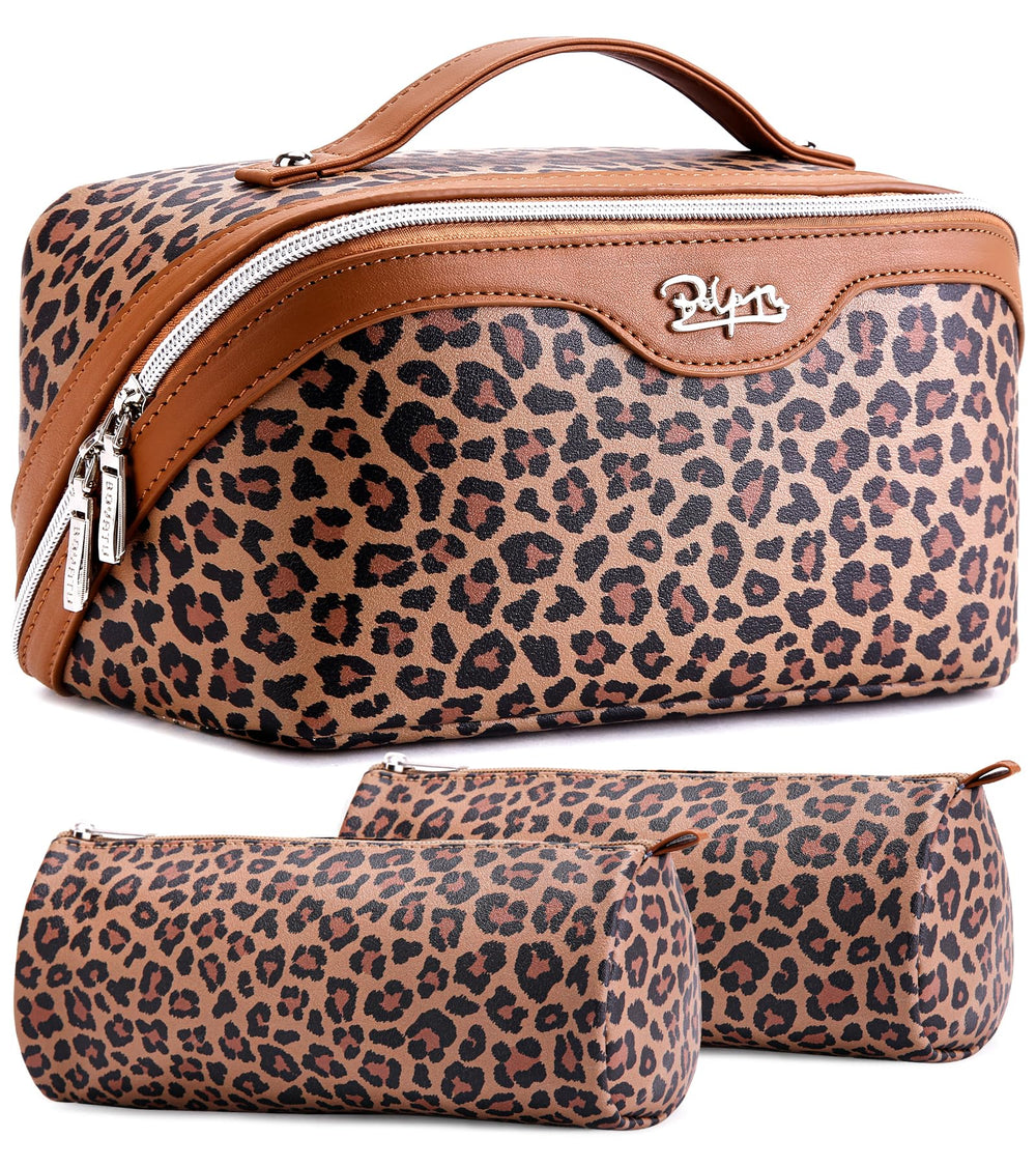 Boyatu leopard print cosmetic bag for organized travel storage