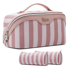 Boyatu 3-piece travel makeup bag set with organized compartments for easy packing.